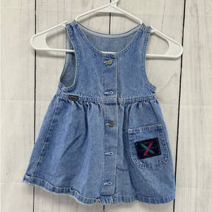 Vintage Riders Early 90's Denim Jumper Dress Girls Size 4T